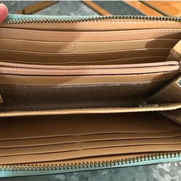 Kate Spade Wellesley Mint Mojito Leather Long Zip Around Wallet - Picture 5 of 16